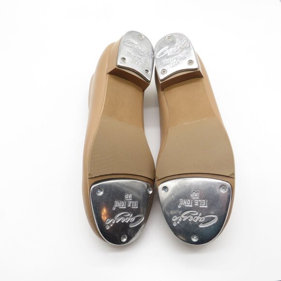 Capezio Adult Oxford Tan Lace-Up Tap Shoes Size 5.5M Synthetic Material NWOB - Picture 7 of 7